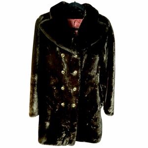 Luxurious Vintage Brown Faux Fur Coat from 1970s